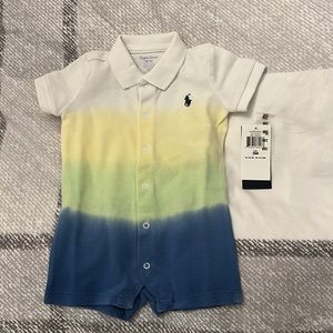 Dip-dyed Cotton Mesh polo shortall